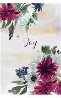 Joy: Personalized Journal Gift Idea for Women (Burgundy and White Mums)