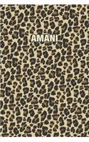 Amani: Personalized Notebook - Leopard Print (Animal Pattern). Blank College Ruled (Lined) Journal for Notes, Journaling, Diary Writing. Wildlife Theme Des