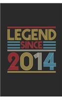Legend Since 2014: Blank Lined Notebook (6" x 9" - 120 pages) Birthday Themed Notebook for Daily Journal, Diary, and Gift