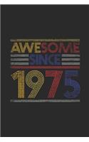 Awesome Since 1975: Small Lined Notebook (6 X 9 -120 Pages) for Birthday Gift Idea for Women And Men