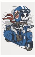 Skull Scooter: Skeleton Rider Journal, Notepad Planner, Dairy, Journal or College Ruled Notework, "6 x 9" 120 Pages