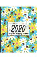 2020 Monthly and Daily Planner: Calendar + Schedule: Flower and Ladybug Design