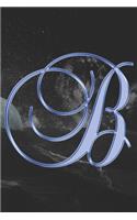 B Journal: A Monogram B Initial Capital Letter Notebook For Writing And Notes: Great Personalized Gift For All First, Middle, Or Last Names (Blue Gold Moon Gal