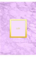 Lilli: Custom dot grid diary for girls - Cute personalised gold and marble diaries for women - Sentimental keepsake note book journal - sweet light pink co