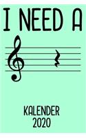 Kalender 2020 I need a: Terminplaner 2020 lustiger Spruch Chor / Ich brauche ein Pause / 6x9 Zoll 120 Seiten / Jahreskalender Musikschule