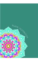 Blank Notebook: 7 x 10, 100 Pages, Unique Mandala Designs for Cover, Blank book, Recipe, Planner, Journal to Write in Classic Notebook Ruled Diary for Men Women Wri