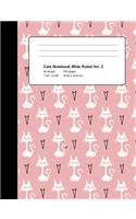 Cats Notebook Wide Ruled Vol 2