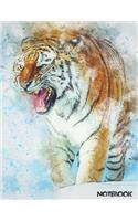 Unruled, Unlined Tiger Notebook (8.5 x 11 inches) Large - 150 Pages