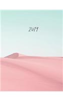 2019: Modern Image of Pink Desert - One Page Per Day Diary 2019 with Also Yearly Calendars, Monthly Planner and Notes Pages - Time Schedule, Meal Plan, We