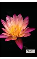 Notes: Lotus flower, 6" x 9", lined journal, blank book notebook, durable cover,100 pages for writing