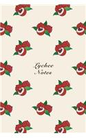 Lychee Notes: 6"x9" Notebook Watercolor Texture Design Fruit Pattern Cover. 108 Blank Lined Pages Matte Softcover Note Book Journal