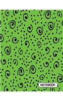 Notebook: Artist On Green Cover Notebook Journal Diary, 110 Dashed lines pages, 8.5" x 11", Date on top(1 Artist Cover Notebook)