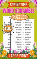 Springtime Fun Word Scramble Puzzles Large Print