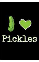 I Love Pickles: 6x9 120 Page College Ruled Lined Paper Notebook For Pickle Lovers For School Or Everyday Use.