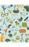 Notebook: Retro Chic Paris - Standard ruled paper - Doing work is more fun in a cute notebook