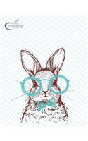Sketchbook by dim ple: Mr.Rabbit cover (8.5 x 11) inches 110 pages, Blank Unlined Paper for Sketching, Drawing, Whiting, Journaling & Doodling