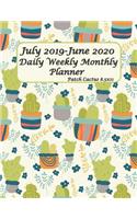 July 2019-June 2020 Daily Weekly Monthly Planner Patch Cactus 8.5x11