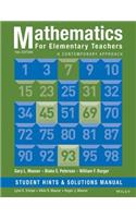 Mathematics for Elementary Teachers, Student Hints and Solutions Manual