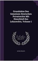 Grundsatze Des Gemeinen Deutschen Privatrechts Mit Einschluss Des Lehnrechts, Volume 1