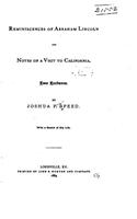 REMINISCENCES OF ABRAHAM LINCOLN AND NOT