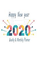 Happy new year 2020 Planner Weekly and Monthly: Jan 1, 2020 to Dec 31, 2020: Weekly & Monthly Planner + Calendar Views - Inspirational Quotes and Navy Floral Cover - ... December 2020 (2020 Pretty