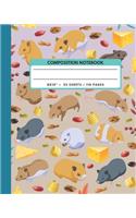 Composition Notebook: Hamster Pet Animals Exercise Book Journal, Back To School Gifts For Teens Girls Boys Kids Friends Students 8x10" 110 Pages