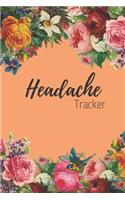 Headache Tracker: the 90 day migraine and pain diary colorful roses on orange design - Beautifully designed pain management notebook to record migraines- Track weathe