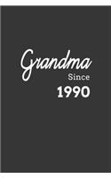 Grandma Since 1990 Notebook: Lined Journal, 120 Pages, 6 x 9, Affordable Gift for Grandmother, Gran Journal Matte Finish