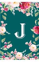 J: Flower Monogram Initial J Floral Watercolor Beautiful
