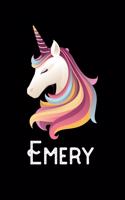 Emery: Personalized Custom Name Unicorn Themed Monthly 2020 Planner (Calendar, To Do List, Monthly Budget, Grocery List, Yearly Financial Goals) Gift for G