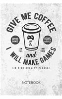 Bullet Dotted Journal: Game Designer Notebook Dotted Grid a5 6x9 120 Pages - Give me coffee Planner Game Dev Saying Diary Game Developer - Game Designer Game Programmer Gi