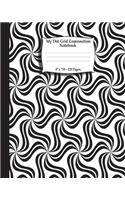 My Dot Grid Composition Notebook. 8" x 10". 120 Pages: Black and White Repeat Monochrome Leaves Pattern Cover. Dotted Notebook, Dotted Journal, Dot Journal Notebook. Dotted Paper, Dot Grid Journal, Dot G