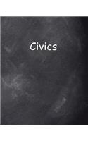 School Composition Civics Chalkboard Style 130 Pages: (Notebook, Diary, Blank Book)(School Theme Composition Notebooks)