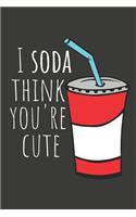 I Soda Think You're Cute: Funny Valentines Gift - Lined Notebook