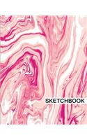 Sketchbook: 8" x 10", Drawing Sketchbook, Unlruled Notebook, Drawing Paper Pad, Swirl (Pink) - (Sketch book)