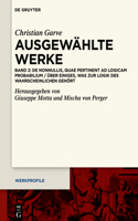 de Nonnullis, Quae Pertinent AD Logicam Probabilium / Über Einiges, Was Zur Logik Des Wahrscheinlichen Gehört