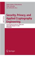 Security, Privacy, and Applied Cryptography Engineering: 5th International Conference, Space 2015, Jaipur, India, October 3-7, 2015, Proceedings