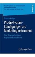 Produktvorankündigungen ALS Marketinginstrument