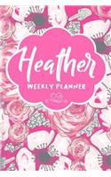 Heather Weekly Planner: Undated Version include Habit Tracker Monthly Review Journal Prompt book Dot Grid Note