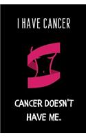 I have cancer. Cancer doesn't have me.