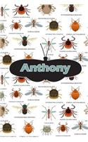 Anthony: Bug Insect Isometric Dot Pape Book Notebook Journal Book 120 Pages 6x9