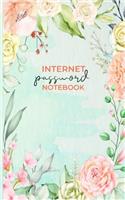Internet Password Notebook: A Premium Journal and Logbook to Protect Usernames and Passwords with Alphabetically Organized Pages-Modern Watercolor Flowers Lettering Calligraphy