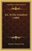 Art. 56 Der Grondwet (1889)