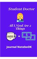 Student Doctor, All I Need Are 2 Things, Coffee + Money - Funny Trainee, Student, Graduate Doctor quote