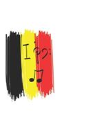 Belgium Flag Music Clef Bass treble - music book, music lines, notebook, notepad, 120 pages, souvenir gift book, also suitable as a decoration for birthday or christmas