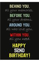 Behind You All Your Memories Before You All Your Dreams Happy 52nd Birthday