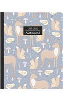 Dot Grid Notebook: Dotted Grid Notebook/Journal - Forest Woods Deer Squirrel Mushroom Pattern - 100 Pages - 7.5" x 9.25" - Children Kids Girls Teens Women - Perfect Fo