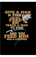 Man fish feed for a lifetime: 6x9 Aquarium - blank with numbers paper - notebook - notes