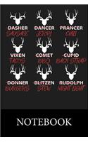 Reindeer Emoji Christmas Notebook: Blank Lined Notebook Funny Birthday Gifts, Notes, To Do Lists, Doodling, Journal, Write In for Notes, Organizing Book, Christmas Halloween Birthday 