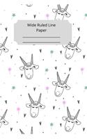 Cute Baby Goat Theme Wide Ruled Line Paper